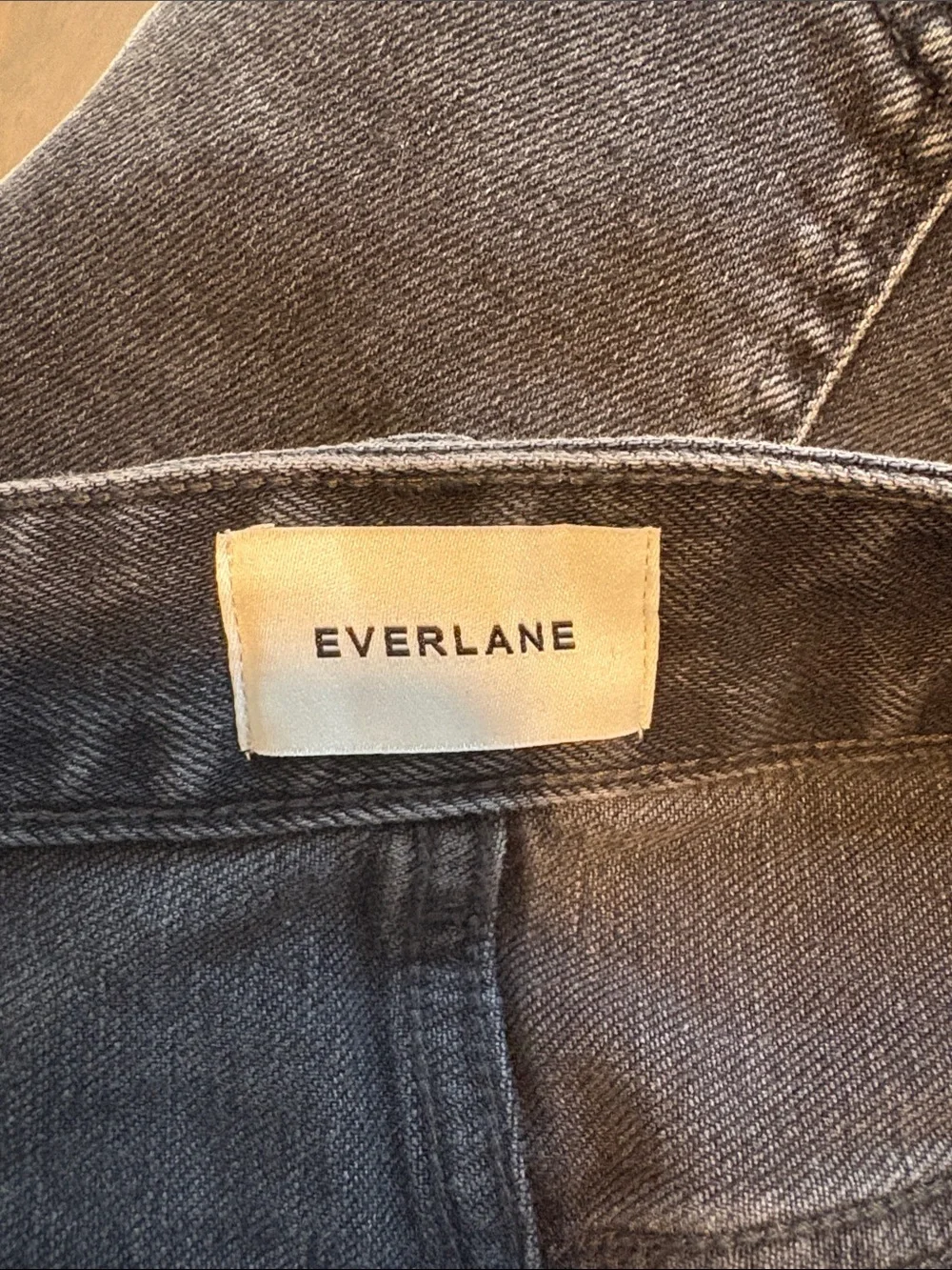 Everlane “The Long Denim Short” - Black High-Rise Frayed Hem Denim Shorts